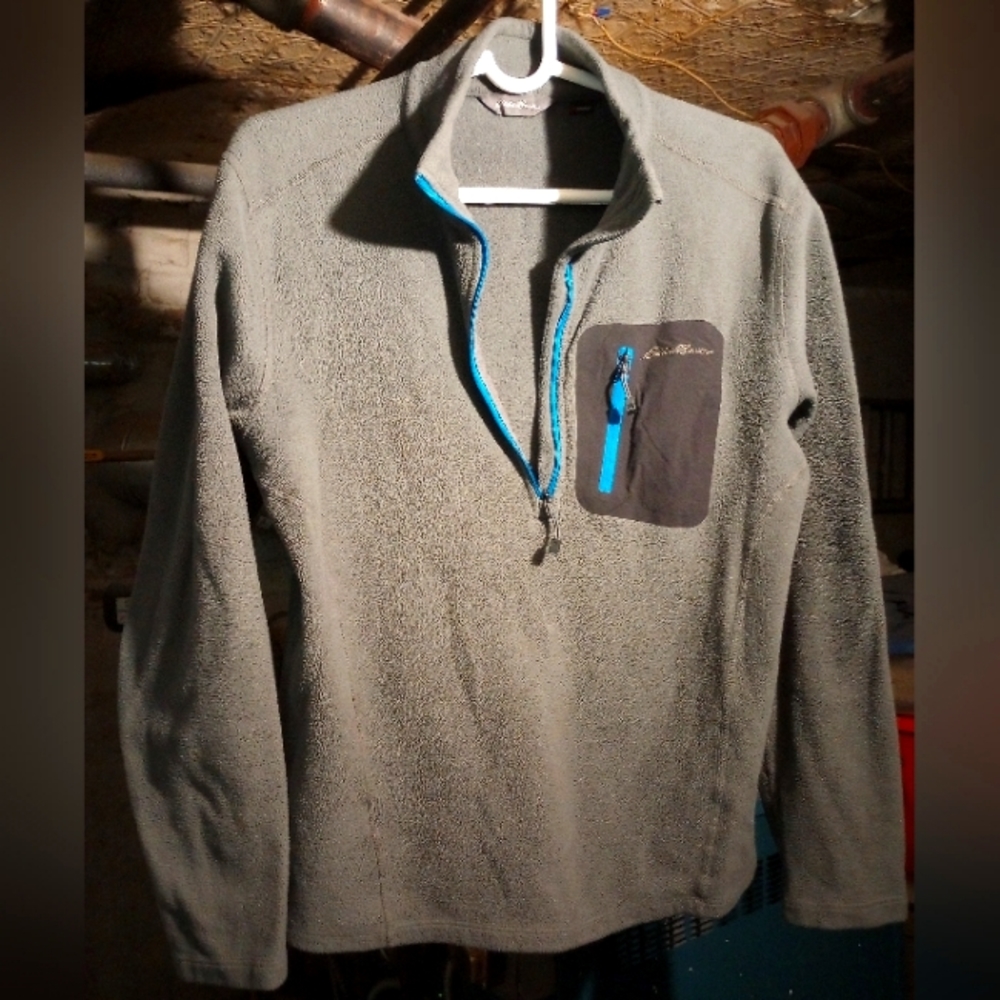 Gray Half-Zip Fleece Sweater